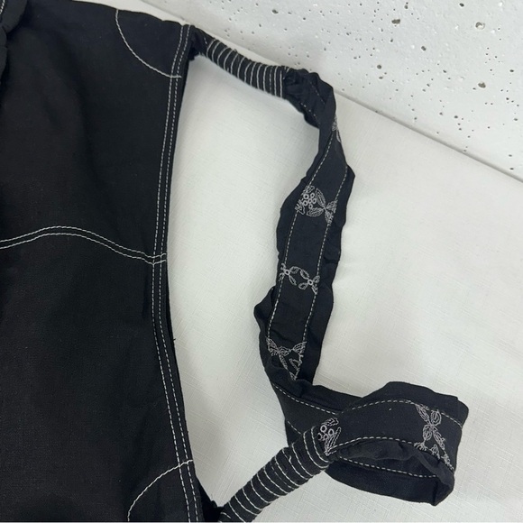 BECCA by Rebecca Virtue Black Jute Cotton Embroidered Hobo Shoulder Bag - Picture 6 of 13